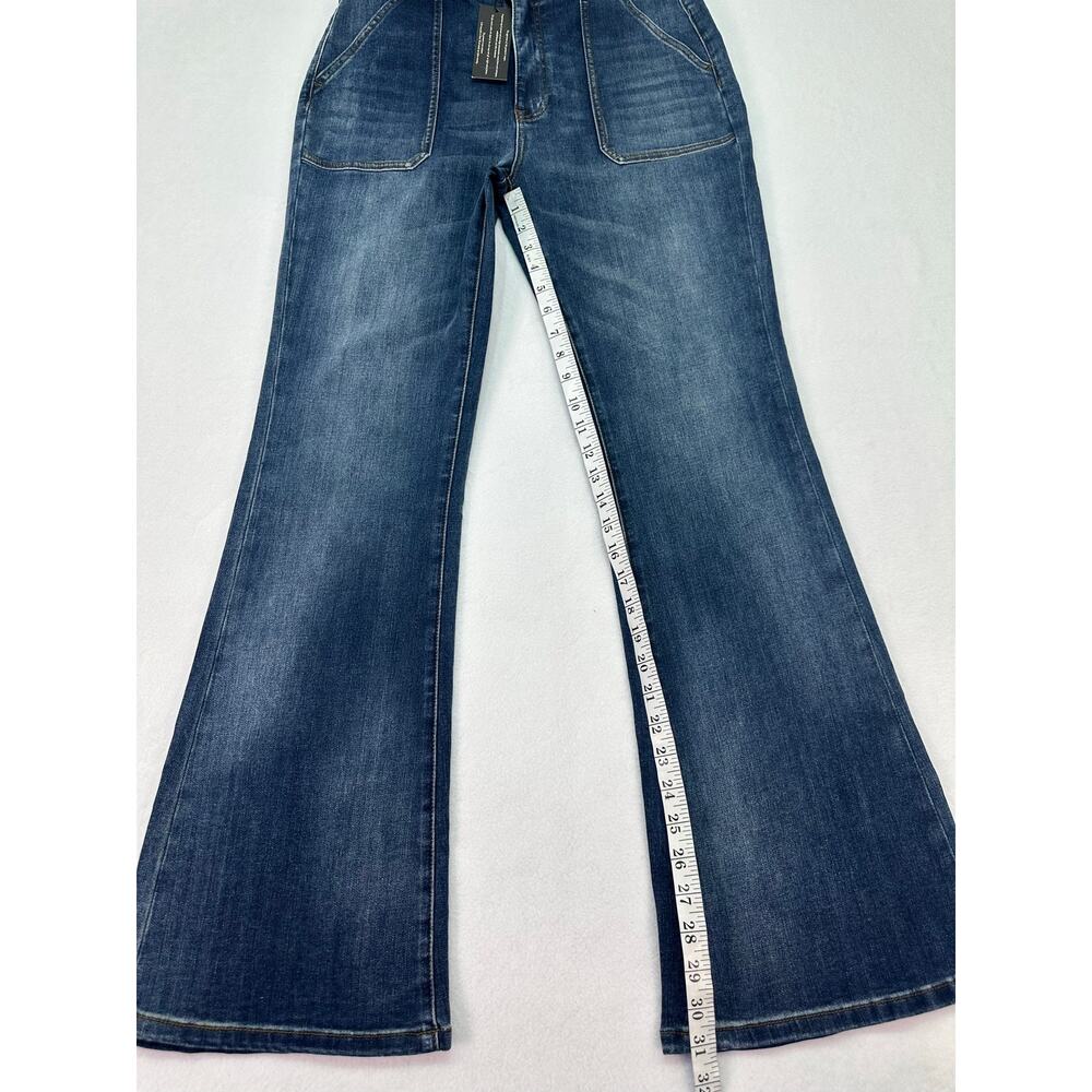 NWT La Joie Braided Waist Flare Jeans Size 10 Medium Wash Boho Wide Leg Denim - Picture 9 of 15